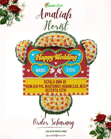 Papan Bunga Pernikahan Patebon